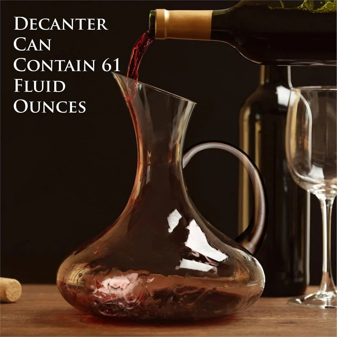 Sophisticated 61-Ounce Wine Decanter Set with Aerator and Stemmed Glasses