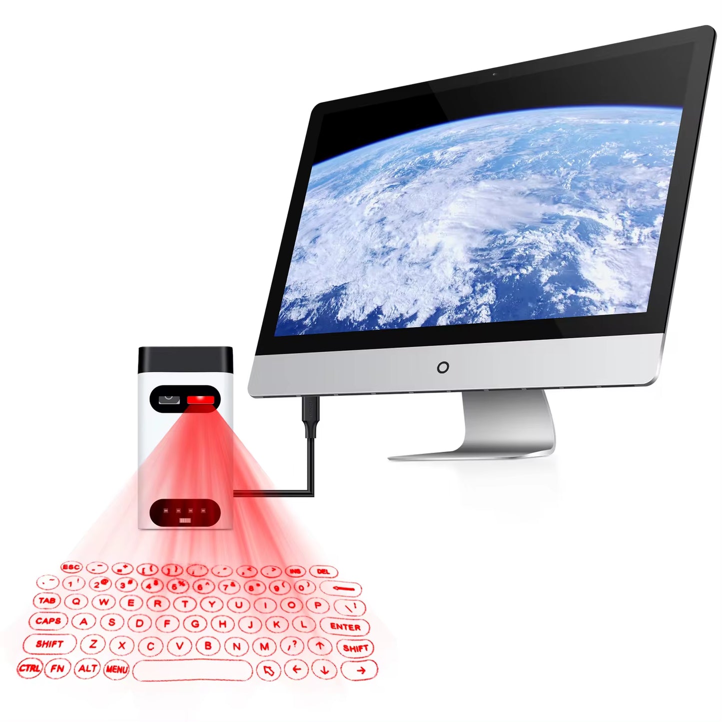 Wireless Mini Laser Projection Keyboard with Bluetooth Connectivity and Mouse Functionality for Laptops and Smartphones