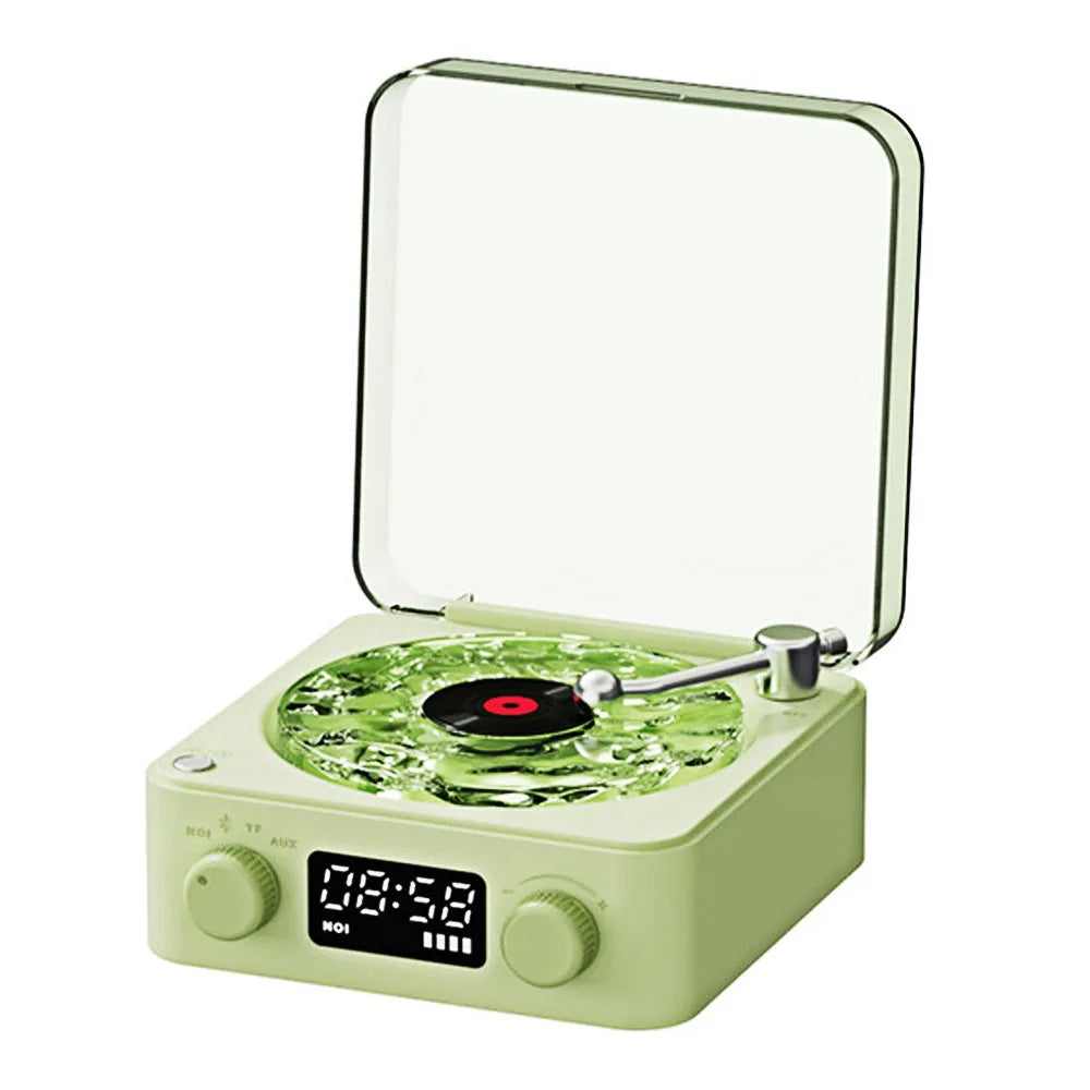 "Portable Mini Retro Bluetooth Speaker with Subwoofer and RGB Light - Vintage Sleep Aid with TF Card Support"