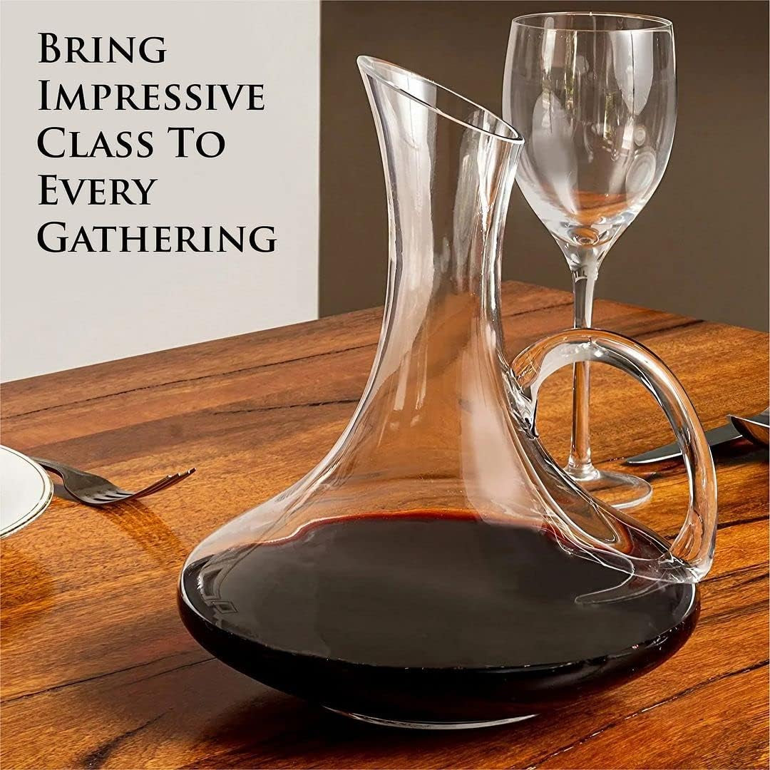 Sophisticated 61-Ounce Wine Decanter Set with Aerator and Stemmed Glasses