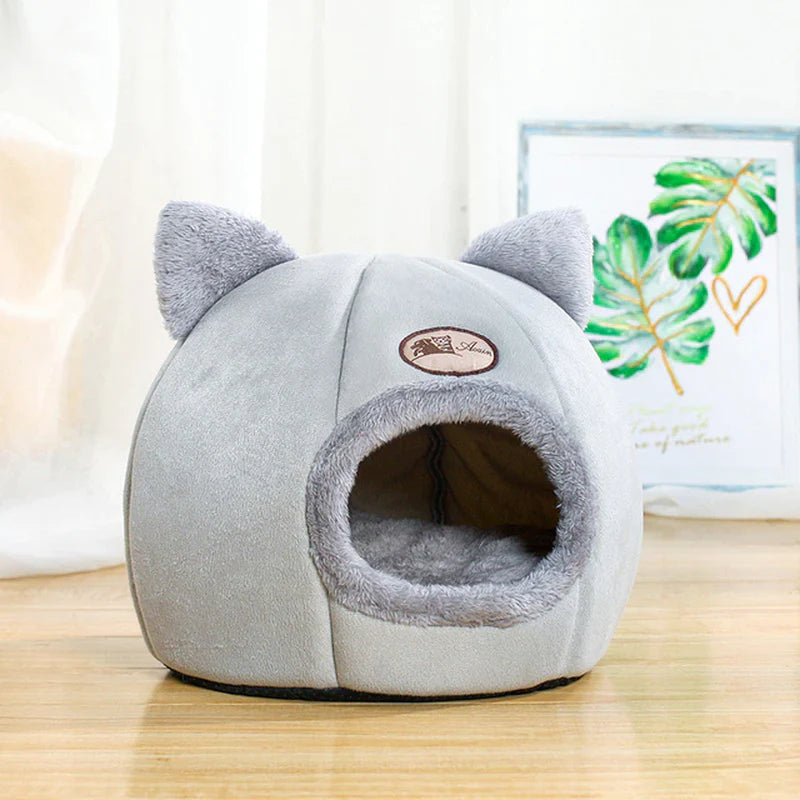 Premium Winter Cat Bed - Cozy Cave Nest for Small Dogs and Cats, Indoor Mat Basket