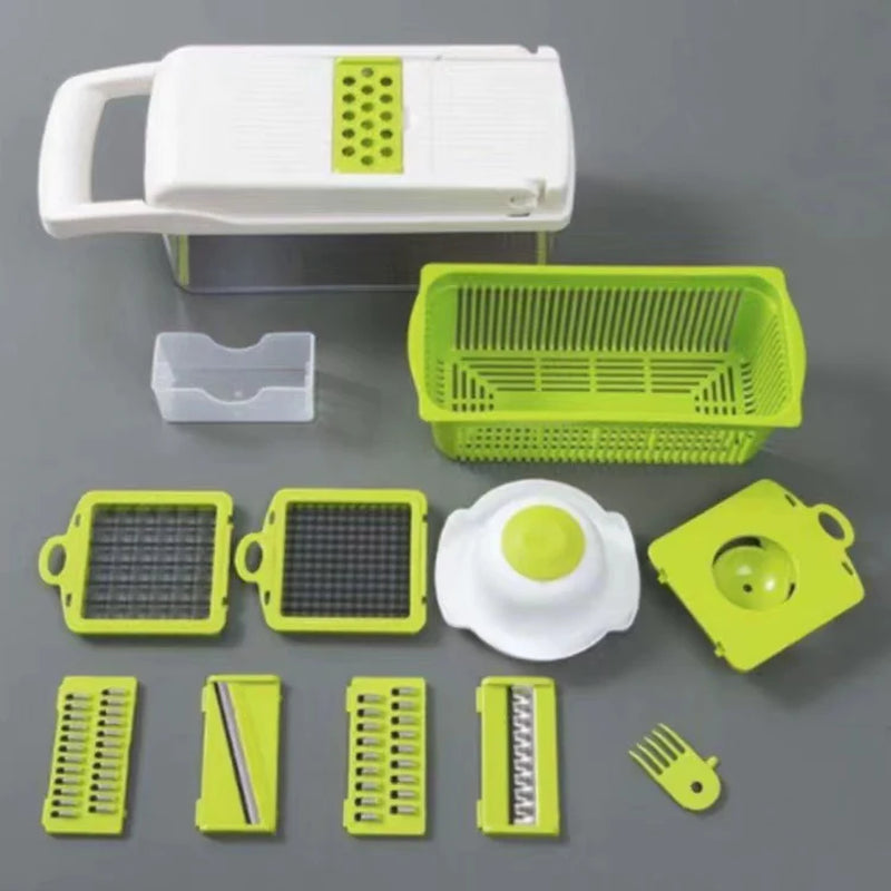 12-in-1 Manual Vegetable Chopper and Slicer for Efficient Food Preparation