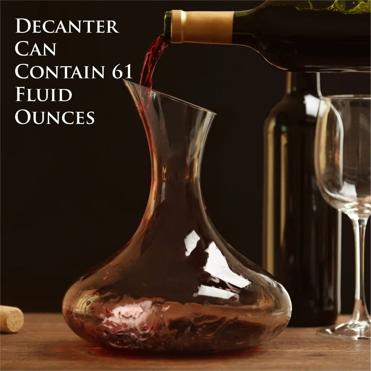 Sophisticated 61-Ounce Wine Decanter Set with Aerator and Stemmed Glasses