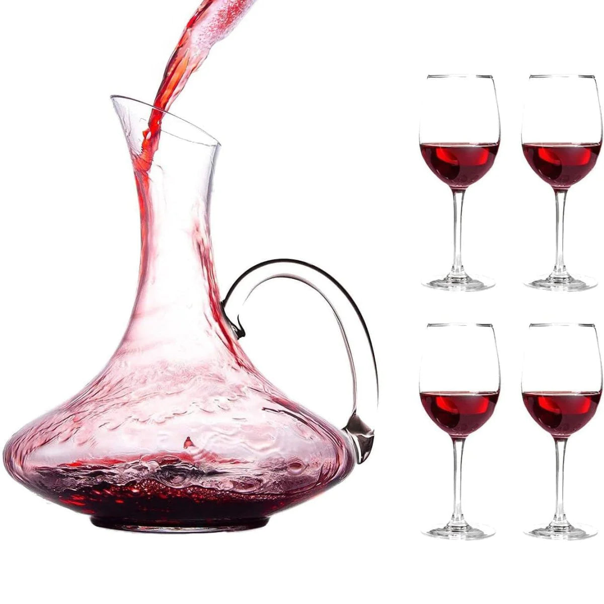 Sophisticated 61-Ounce Wine Decanter Set with Aerator and Stemmed Glasses