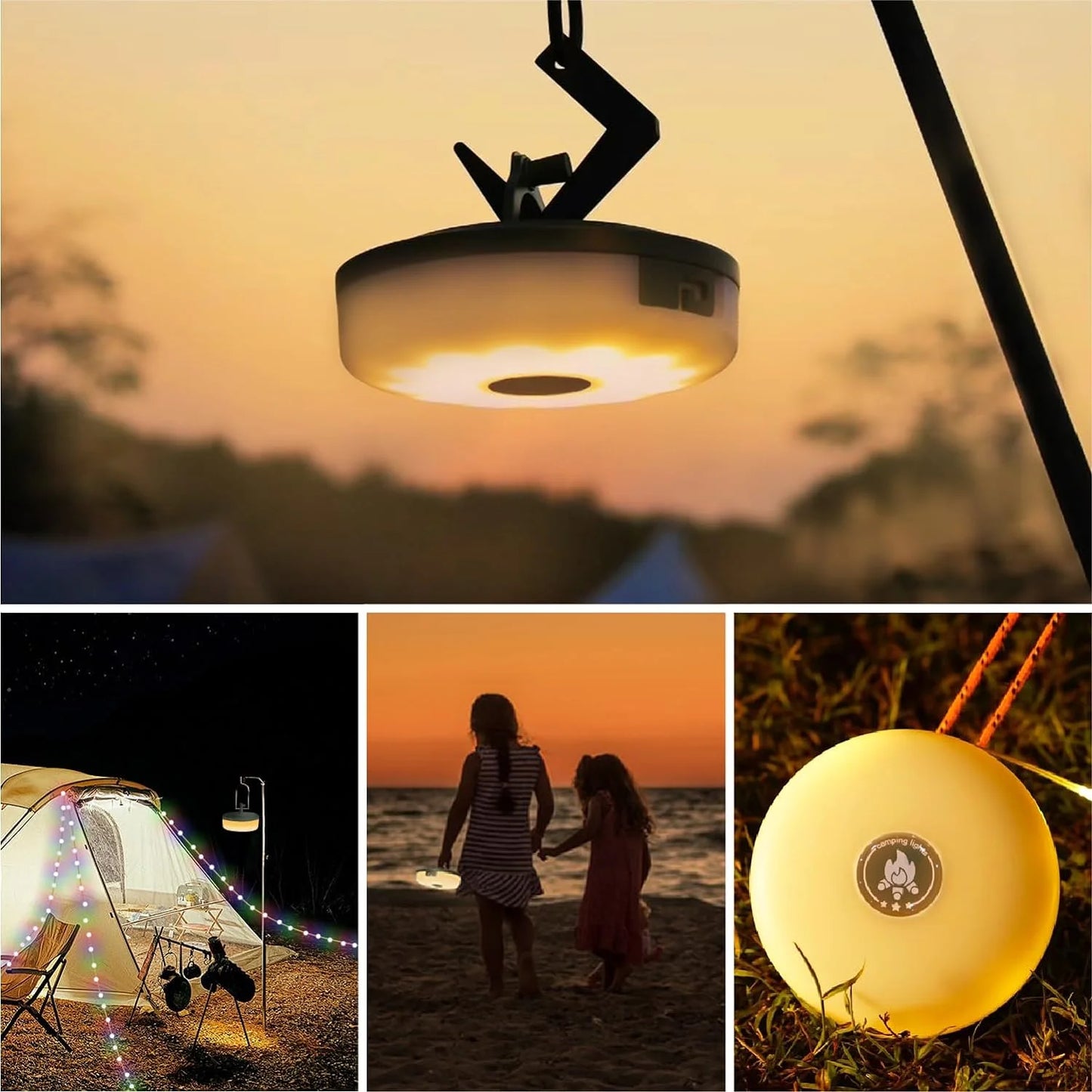 Outdoor Waterproof String Lights - 4-in-1 Solar and USB Rechargeable Portable Lighting for Camping, Yards, and Holiday Decorations