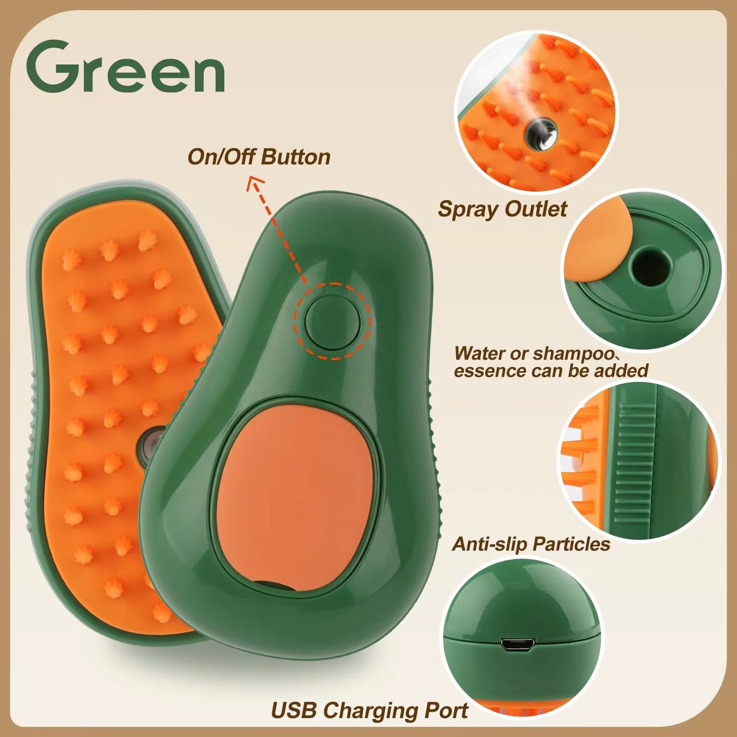 Furmist Trio 3-in-1 Steam-Powered Pet Spa Brush Loved By Cats/Dogs