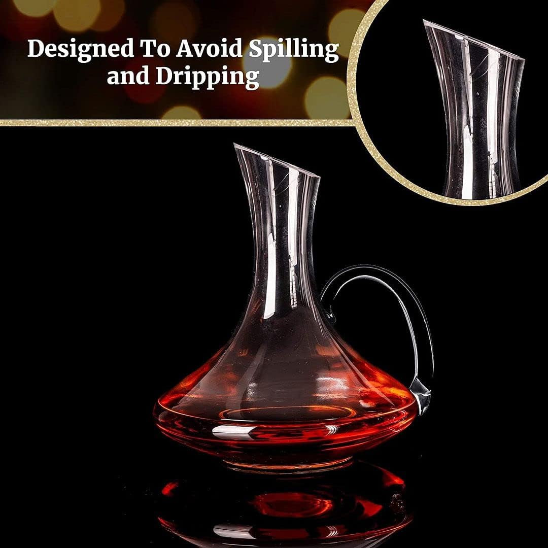 Sophisticated 61-Ounce Wine Decanter Set with Aerator and Stemmed Glasses