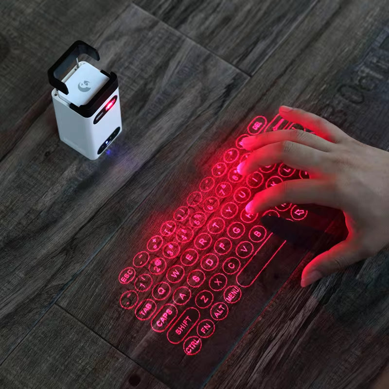 Wireless Mini Laser Projection Keyboard with Bluetooth Connectivity and Mouse Functionality for Laptops and Smartphones
