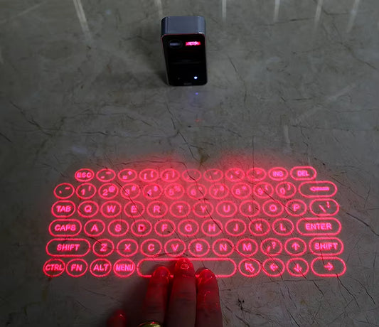 Wireless Mini Laser Projection Keyboard with Bluetooth Connectivity and Mouse Functionality for Laptops and Smartphones