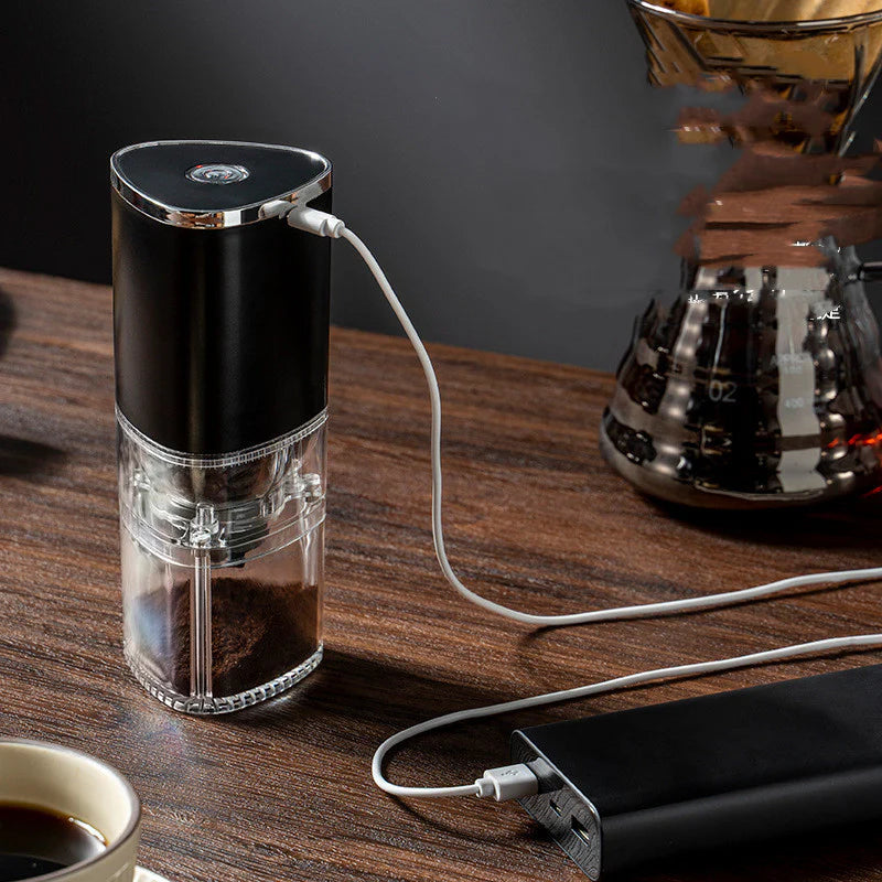 Electric Coffee Grinder - Automatic Portable USB Rechargeable Bean Crusher for Drip Coffee and Kitchen Use