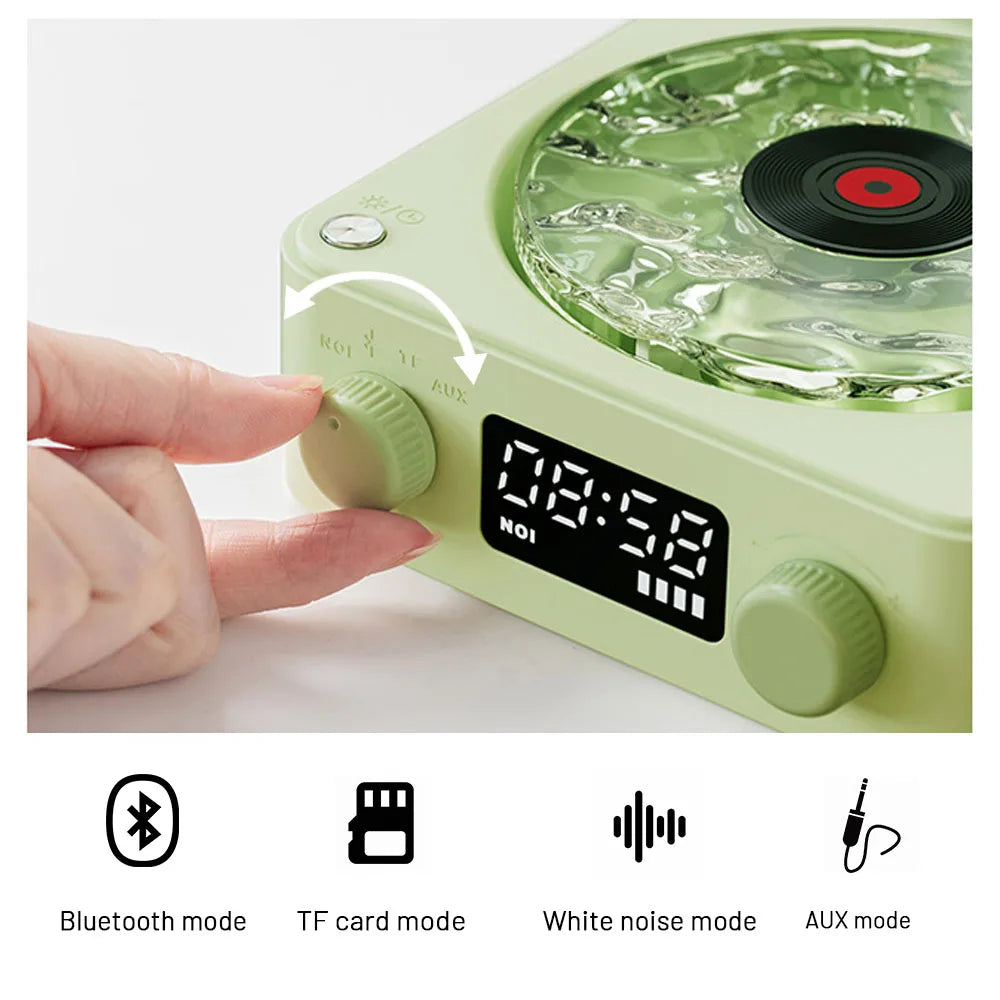 "Portable Mini Retro Bluetooth Speaker with Subwoofer and RGB Light - Vintage Sleep Aid with TF Card Support"