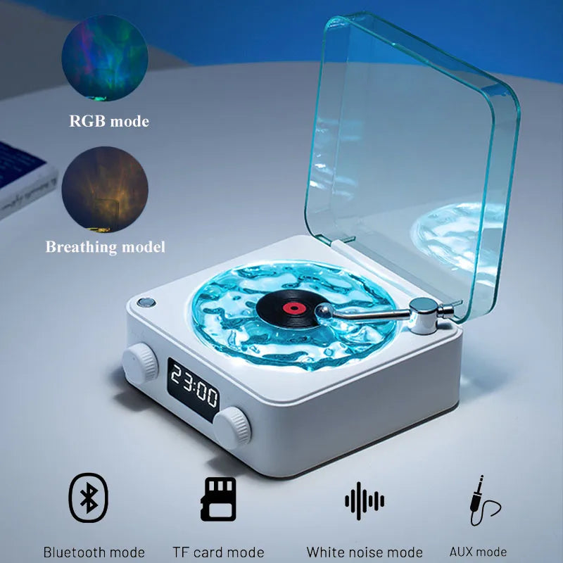 "Portable Mini Retro Bluetooth Speaker with Subwoofer and RGB Light - Vintage Sleep Aid with TF Card Support"