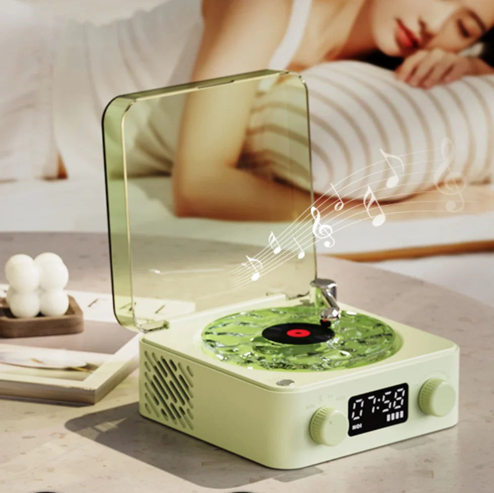 "Portable Mini Retro Bluetooth Speaker with Subwoofer and RGB Light - Vintage Sleep Aid with TF Card Support"