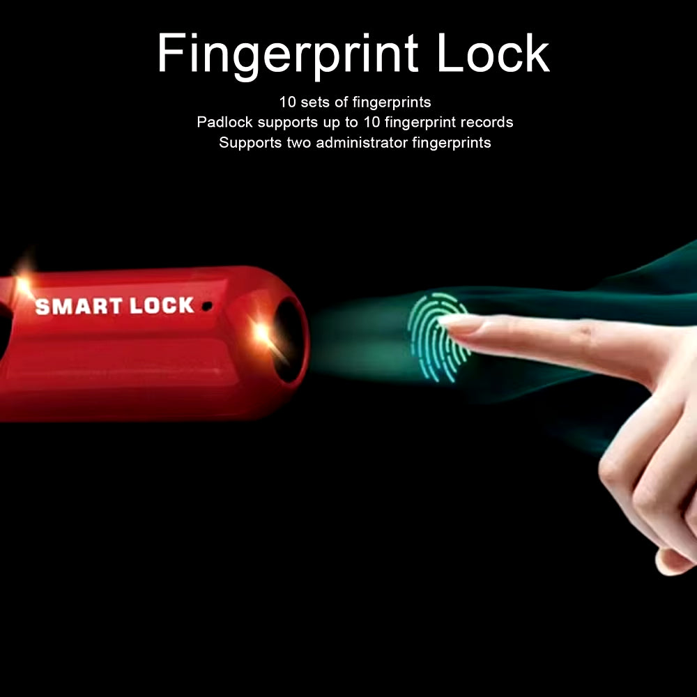 Smart Biometric Fingerprint Padlock - Keyless, Rechargeable Lock for Gym, School, and Backpack Lockers