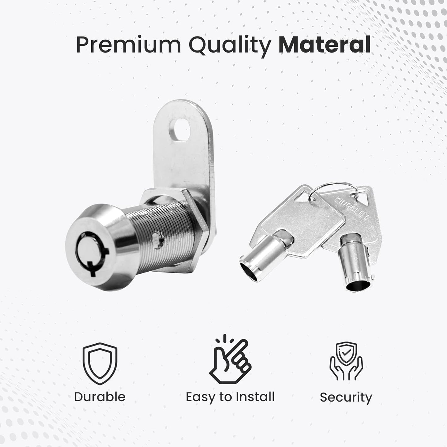 Professional Tubular Cam Lock with 1.5" Cylinder - Chrome Finish, Keyed Alike for RVs, Campers, Cabinets, ATMs, Vending Machines, Tool Boxes, File Cabinets, and Arcade Machines