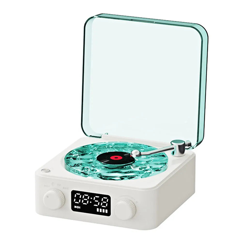 "Portable Mini Retro Bluetooth Speaker with Subwoofer and RGB Light - Vintage Sleep Aid with TF Card Support"