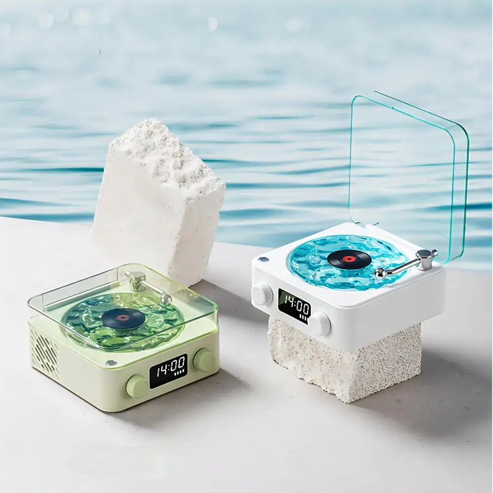 "Portable Mini Retro Bluetooth Speaker with Subwoofer and RGB Light - Vintage Sleep Aid with TF Card Support"