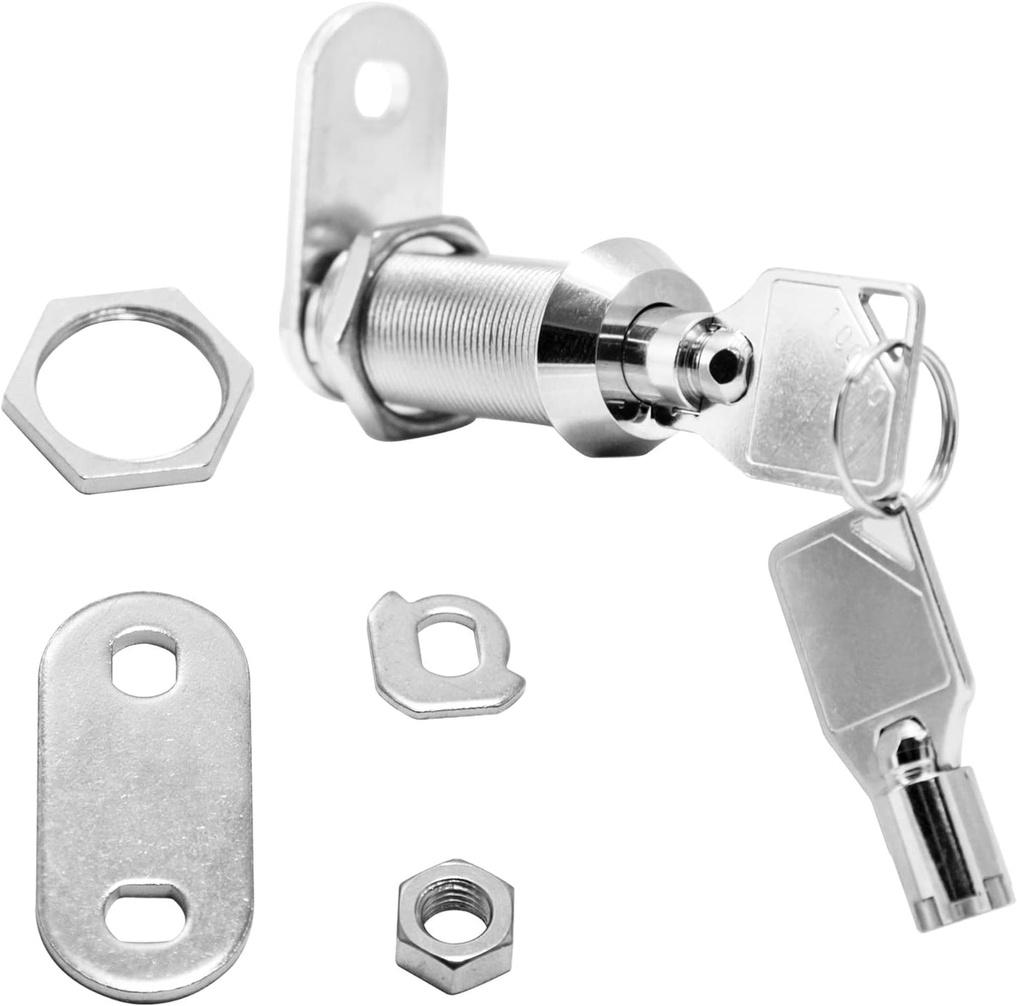 Professional Tubular Cam Lock with 1.5" Cylinder - Chrome Finish, Keyed Alike for RVs, Campers, Cabinets, ATMs, Vending Machines, Tool Boxes, File Cabinets, and Arcade Machines