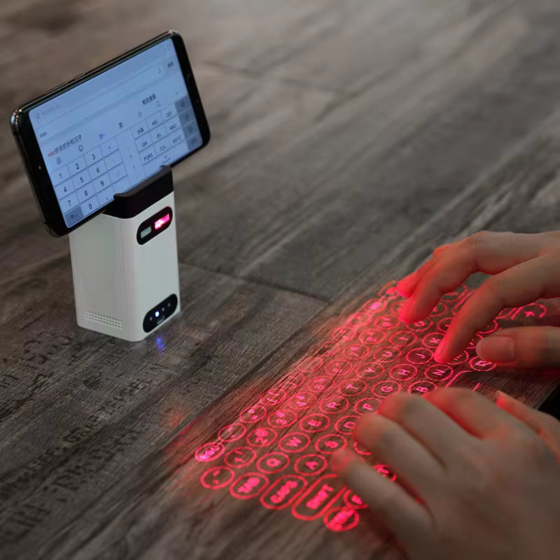 Wireless Mini Laser Projection Keyboard with Bluetooth Connectivity and Mouse Functionality for Laptops and Smartphones