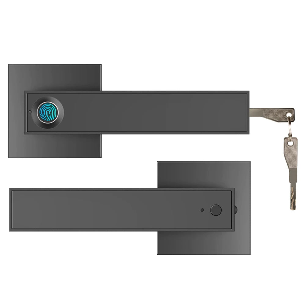 Smart Fingerprint Door Lock with WiFi and Bluetooth Connectivity - Tuya App Remote Unlocking, Digital Password, and Smart Card Features