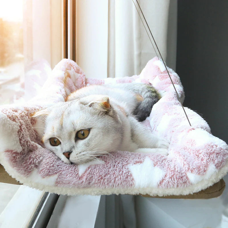 Hanging Cat Bed - Aerial Hammock for Cats, Window Seat Nest with Climbing Frame, Supports Up to 20kg, Ideal Cat Accessories