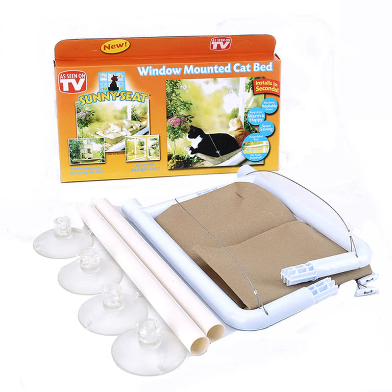 Hanging Cat Bed - Aerial Hammock for Cats, Window Seat Nest with Climbing Frame, Supports Up to 20kg, Ideal Cat Accessories