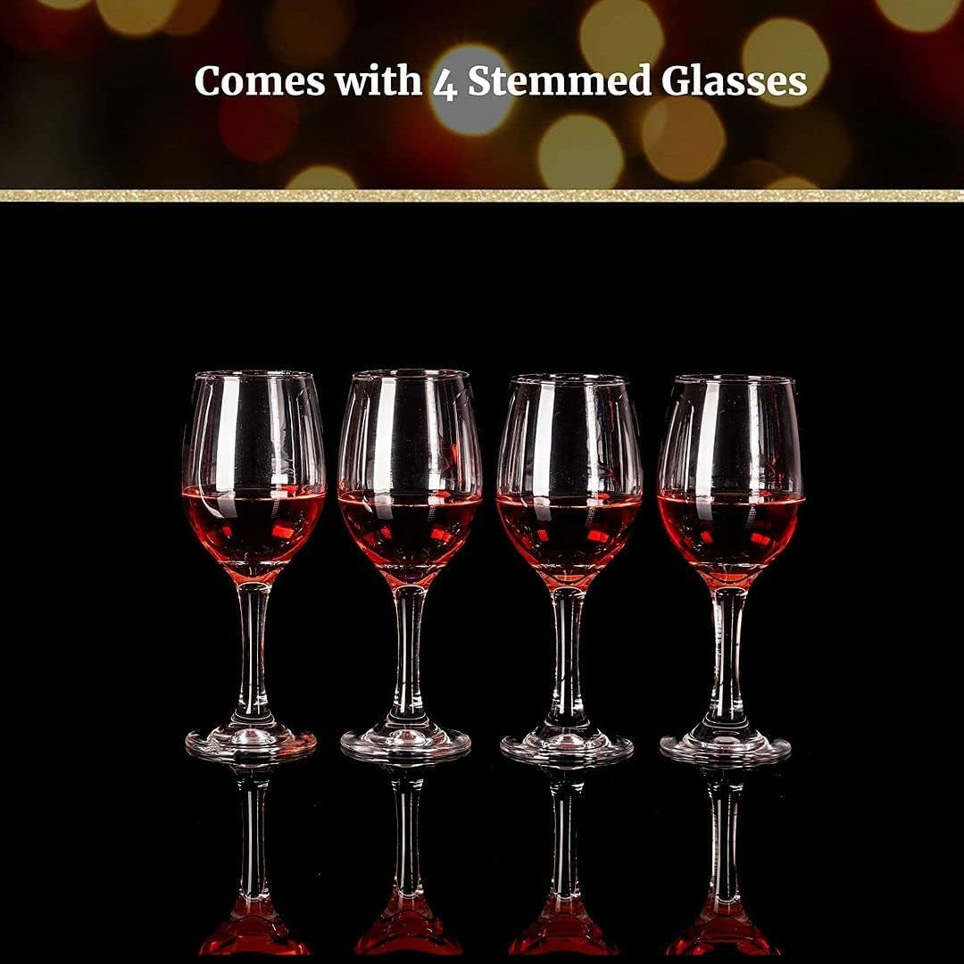 Sophisticated 61-Ounce Wine Decanter Set with Aerator and Stemmed Glasses