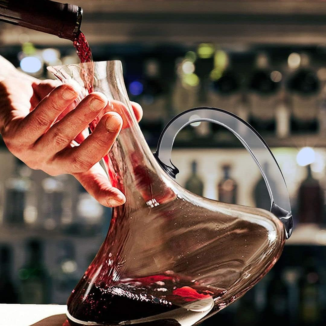Sophisticated 61-Ounce Wine Decanter Set with Aerator and Stemmed Glasses