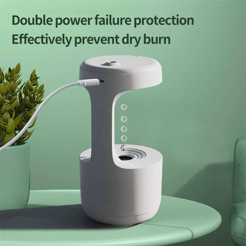 "Professional Bedroom Anti-Gravity Humidifier with Integrated Clock and Backflow Aroma Diffuser - High Capacity Mute Heavy Fog Sprayer for Home and Office Use"