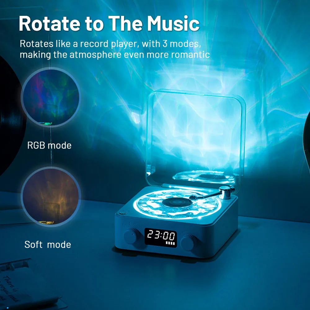 "Portable Mini Retro Bluetooth Speaker with Subwoofer and RGB Light - Vintage Sleep Aid with TF Card Support"