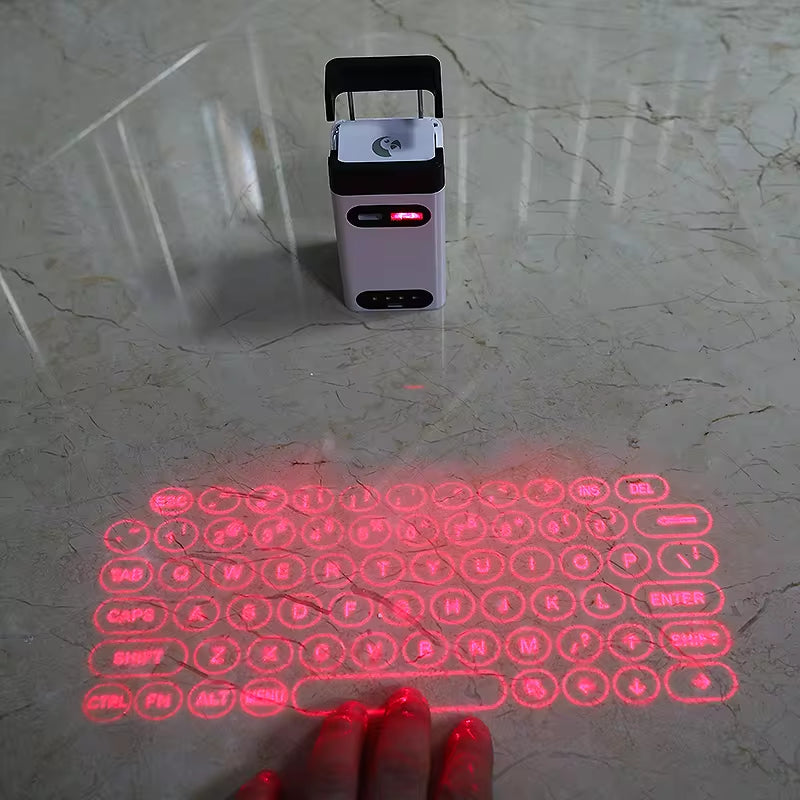 Wireless Mini Laser Projection Keyboard with Bluetooth Connectivity and Mouse Functionality for Laptops and Smartphones