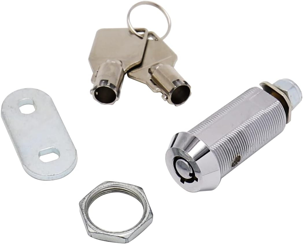 Professional Tubular Cam Lock with 1.5" Cylinder - Chrome Finish, Keyed Alike for RVs, Campers, Cabinets, ATMs, Vending Machines, Tool Boxes, File Cabinets, and Arcade Machines