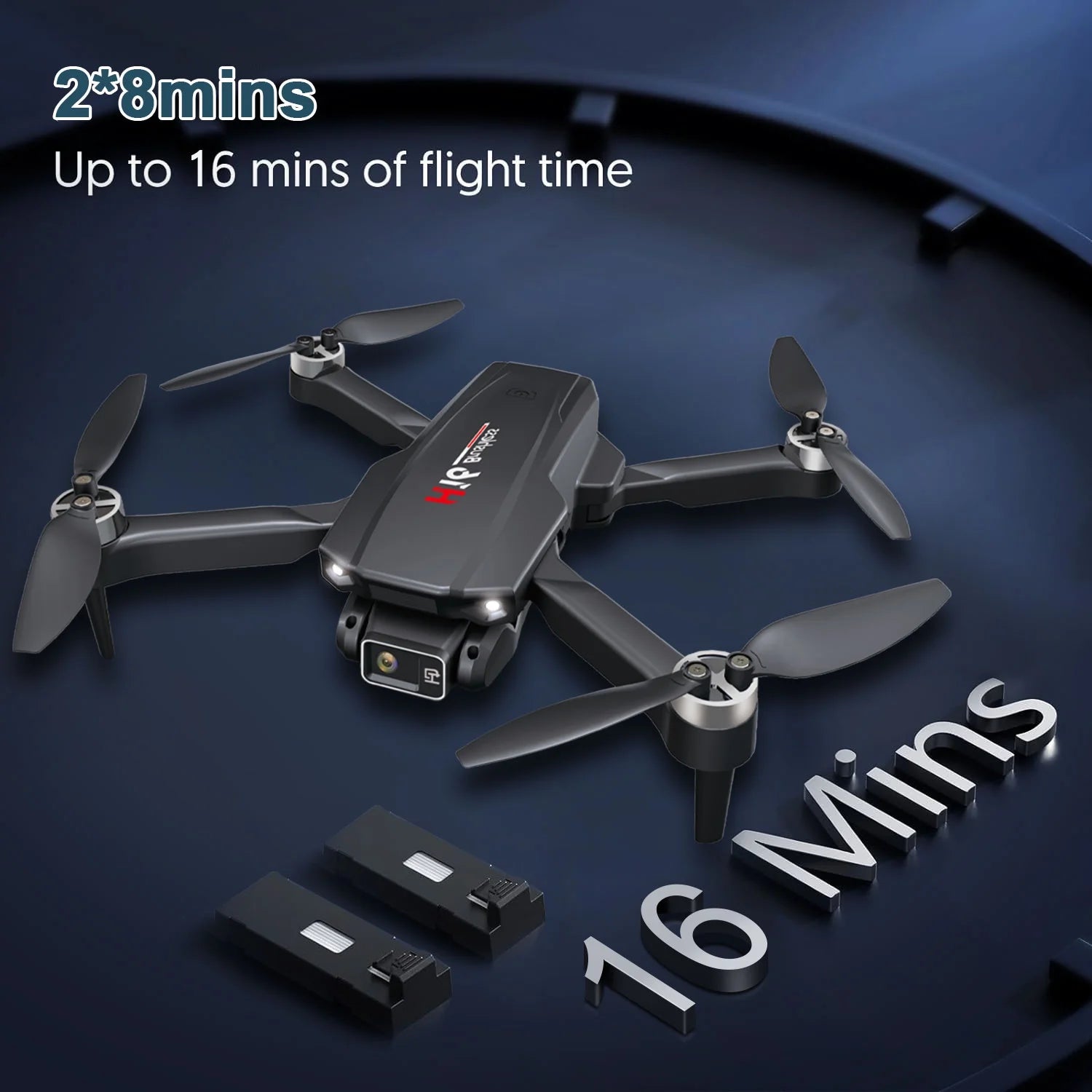 H16 4K Camera Drone for Adults - Foldable Beginner-Friendly Design with Brushless Motor, Optical Flow Positioning, Includes 2 Batteries and Carrying Case