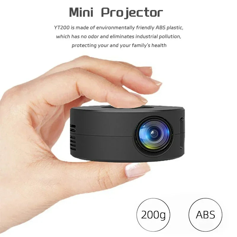 YT200 Smart Projector with Auto Focus - Android LED HD Projector Supporting 1080P Video Decoding for Home Cinema and Outdoor Use, Portable Design