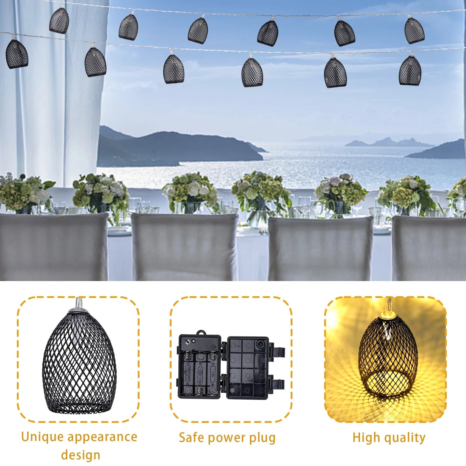 Outdoor Lights  String Lights Weather-Resistant Indoor Outdoor Lantern Lights for Home Garden Party Backyard Decor