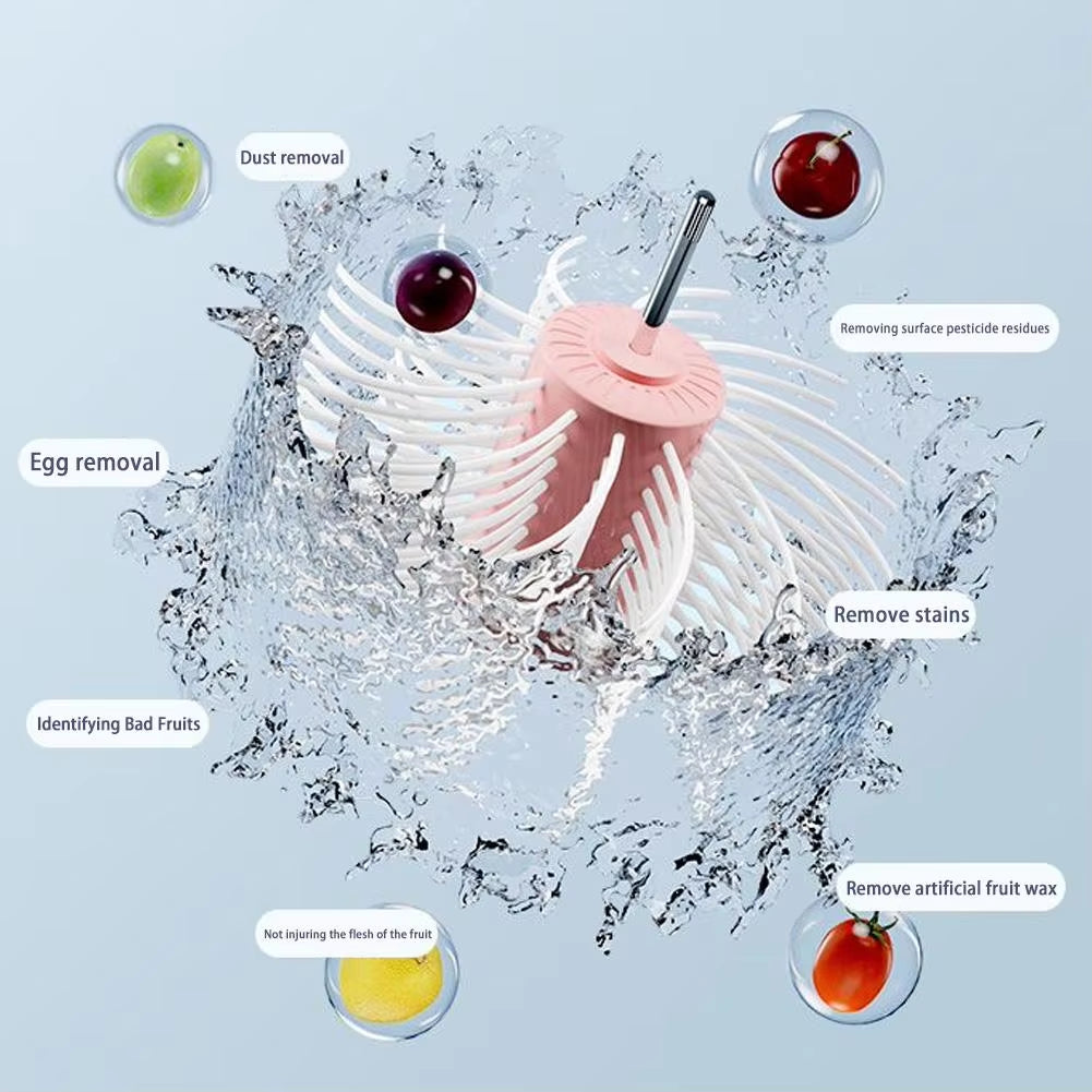 Professional Fruit and Vegetable Washing Machine with Spin Scrubber Brush for Home Kitchen Use