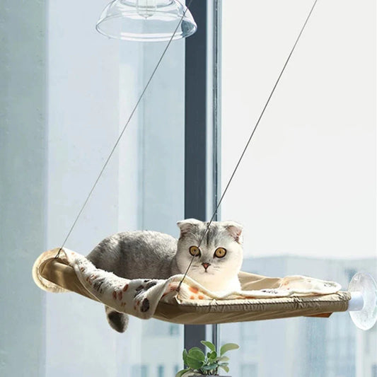 Hanging Cat Bed - Aerial Hammock for Cats, Window Seat Nest with Climbing Frame, Supports Up to 20kg, Ideal Cat Accessories